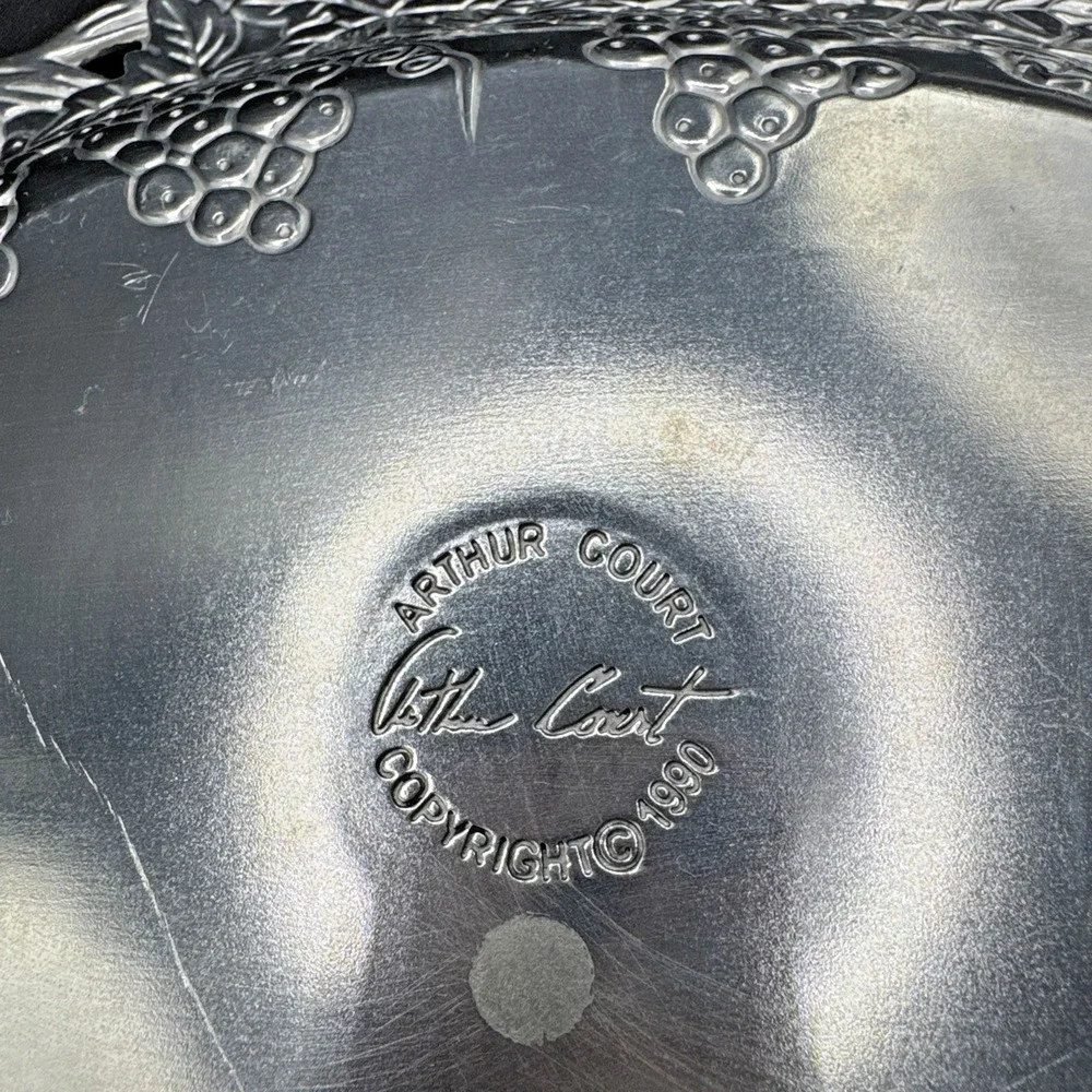 Arthur Court Oval Grape Serving Tray  Dish 1990 Signed 13